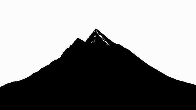 Mountain Peaks Silhouette Against Sky.