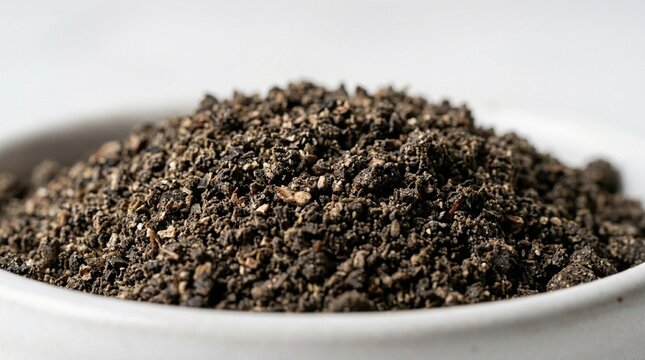 Loomi Powder Spice in White Bowl &ndash; Gulf Dried Black Lime Ground Spice