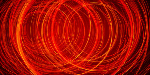 Abstract fiery red and orange concentric circles create a dynamic and energetic background pattern, suggesting motion and heat. © LumenCraft