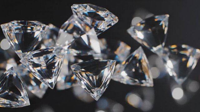 Sparkling diamonds on dark background luxury jewelry concept