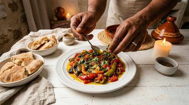 Tunisian Grilled Pepper and Tomato Salad &ndash; Mechouwi Roasted Vegetable Dip