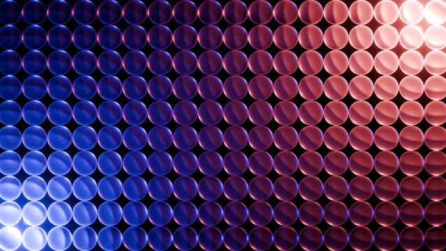 Futuristic 3D Blue and Orange Orb Grid Background