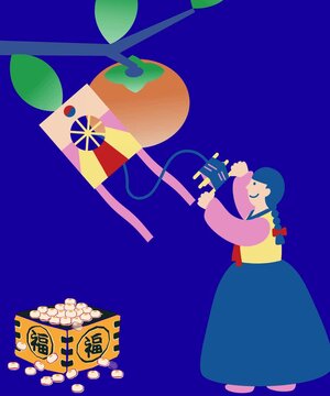 a woman flying a kite in her garden