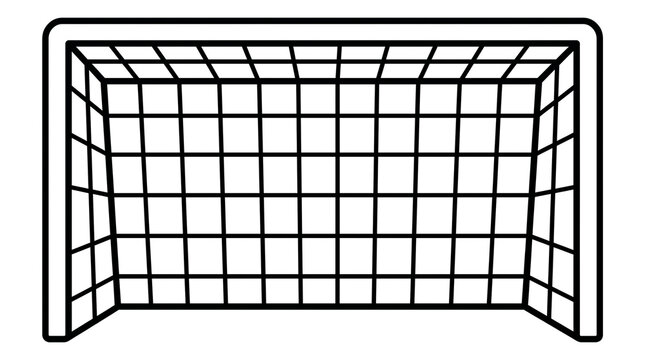 Soccer football goal net isolated on transparent background png