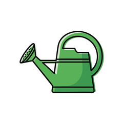 Fototapeta premium Simple green watering can icon for garden and plant care illustration.
