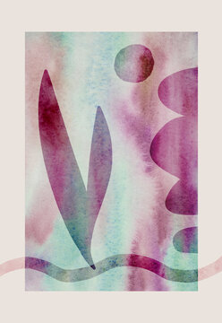 Blue and purple inspired abstract landscape