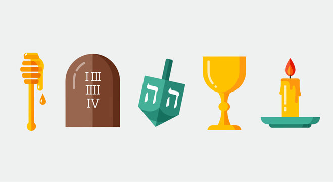 Happy hanukkah element decorations, vector illustration design