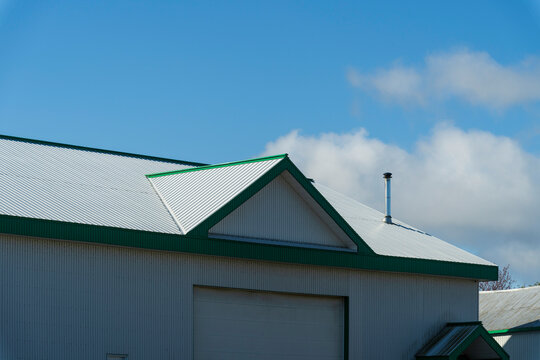 A pinacle roof on a farm building