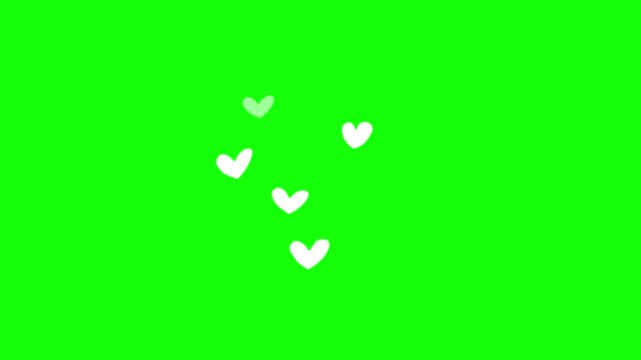 animation on heart icon on green screen