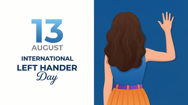 International Left Hander Day illustration with woman