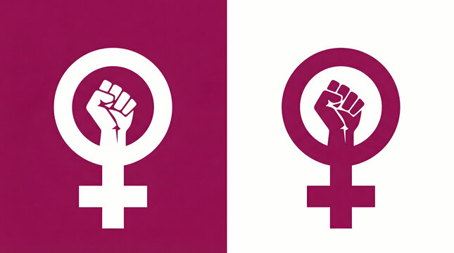feminist symbols with raised fists