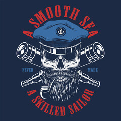 Fototapeta premium Skull design with sailor theme