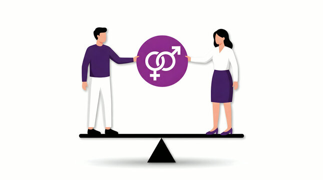 Gender equality balance between man and woman