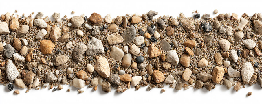  compacted light beige gravel road surface with crushed limestone and pebbles
