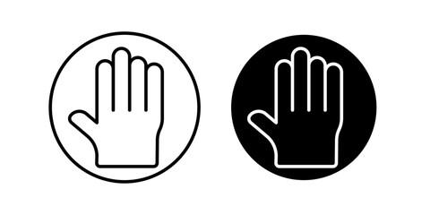 Obraz premium Stop icon in stroke and solid fill style, displayed in black on white background. Ideal for media controls, halting actions, restrictions, and interface navigation.