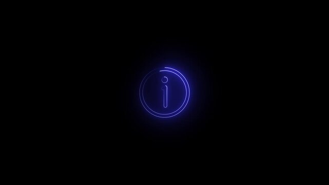 Attractive Info icon animation on a Black background HD on Black background
