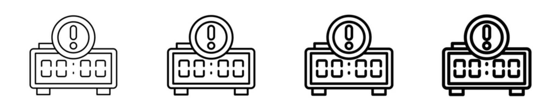 Alarm Clock Icon Set Different Style Collection