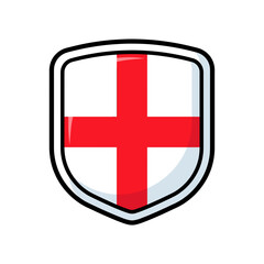 Obraz premium England Flag Shield Icon Vector Graphic Symbol Patriotism National Identity