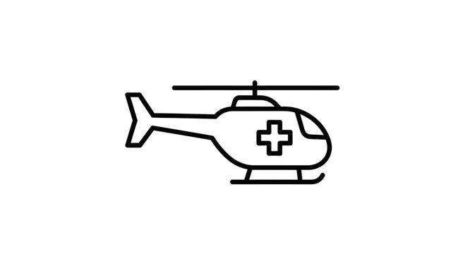 Medical Helicopter Icon, Air Ambulance, Emergency Medical Services, Healthcare Transport