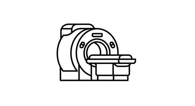 Medical MRI Scanner Machine Icon - Magnetic Resonance Imaging Technology