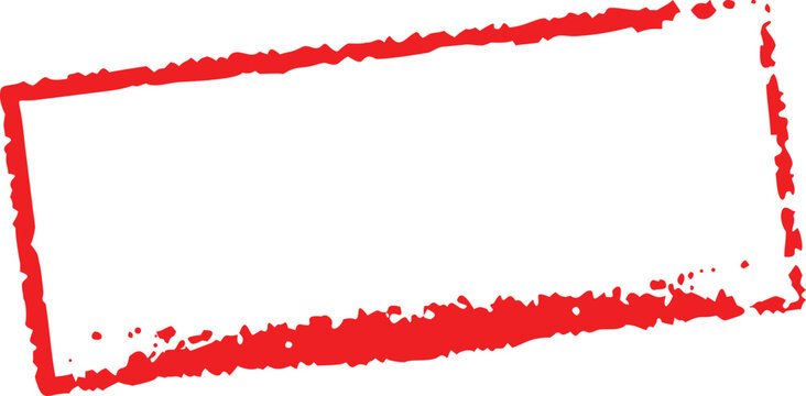 Red rectangular stamp impression isolated on white
