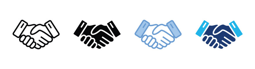 Obraz premium Handshake icon set multiple style collection