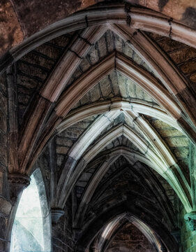 Vaulted Cloister Ceiling In An English Castle Chapel
