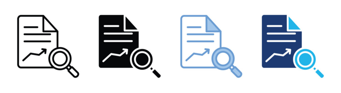 Research icon set multiple style collection