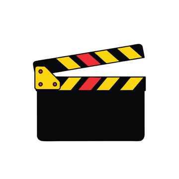 Illustration of a classic movie clapperboard for film production.