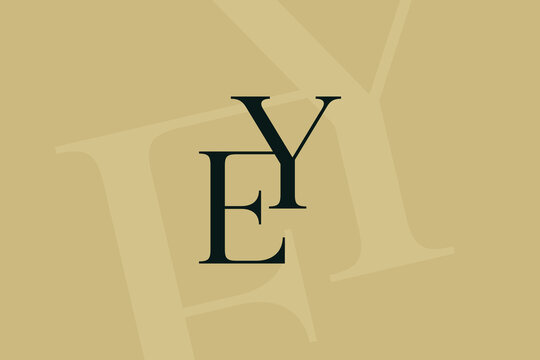 YE or EY letter logo icon design. Classic style luxury initials monogram.