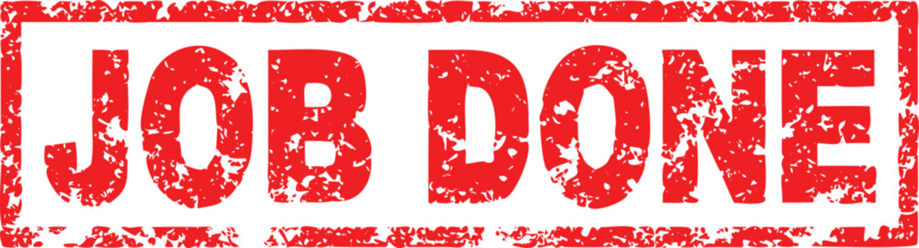Job done red rubber stamp illustration completion confirmation