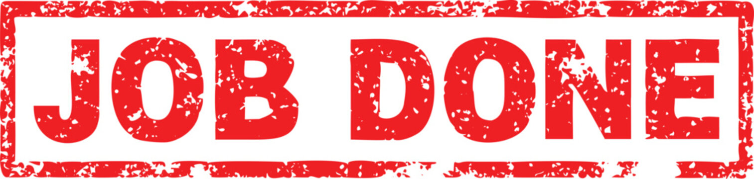 Red job done stamp