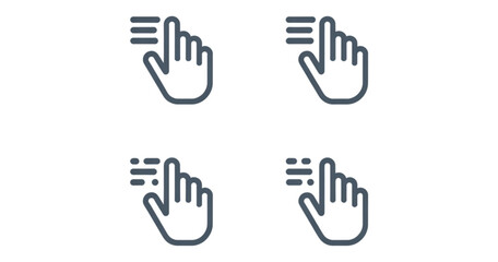 Fototapeta premium Four hand icons pointing up in different directions on blue circles Vector