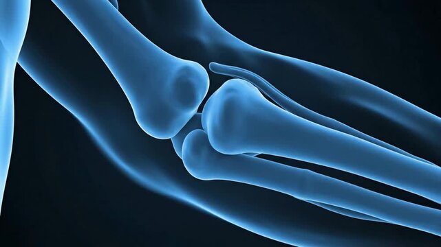 3 d medical animation of human elbow joint anatomy and flexion movement for orthopedic education and healthcare visualization