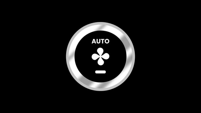 A metallic circular dial labeled AUTO with a snowflake and asterisk icon for automatic climate or fan mode selection