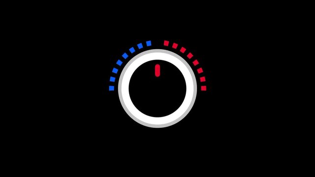 A minimal dark circular timer or clock dial with a small red dot indicator for setting time duration or countdown controls
