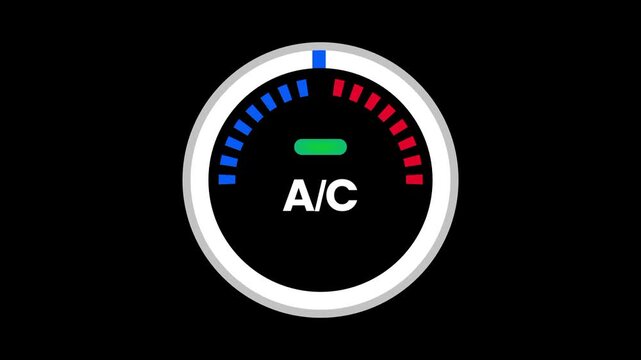A dark circular dial with a segmented indicator ring labeled AC in green for precise air conditioning level or mode control