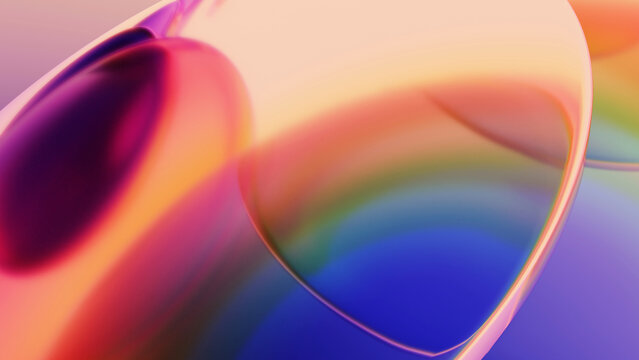Iridescent glass plates with dispersion effect on a gradient background