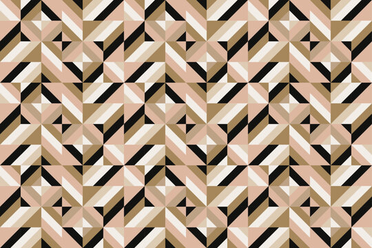 Bauhaus style geometric seamless pattern with abstract shapes and linear ornaments. Eps 10
