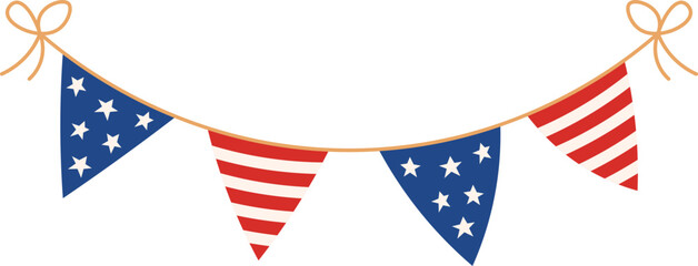 Fototapeta premium America Flag Bunting Garland Party Decoration