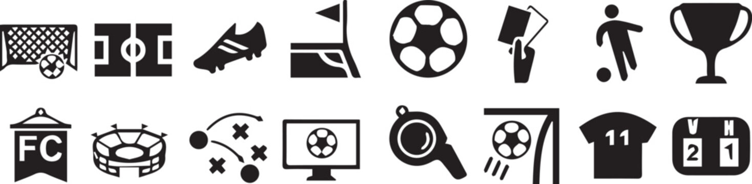 Soccer Vector Icons Set. football illustration sign collection. sport symbol..eps