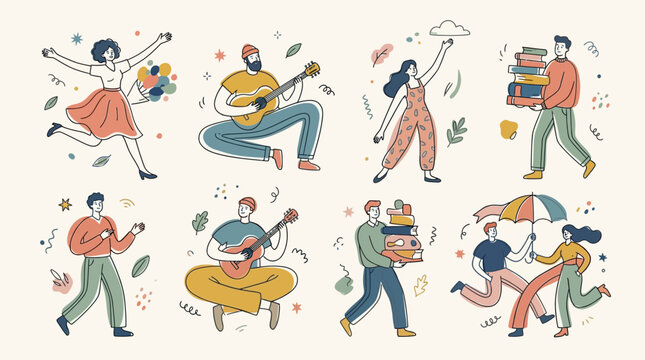 People dancing and playing music together.