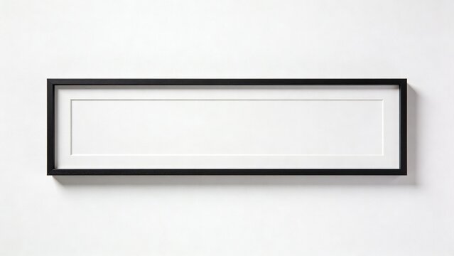 depicts a minimalist style, rectangular picture frame with a simple and clean design. The frame is black with a thin border, surrounding a white mat