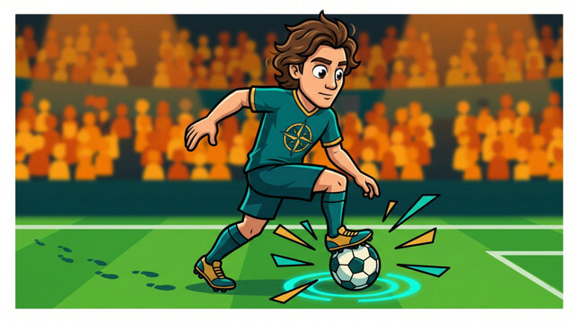 Football Midfielder Dribble Vector