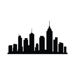 Fototapeta premium city skyline silhouette against white background