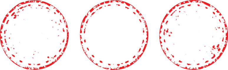 Fototapeta premium Distressed red circle stamp illustrations