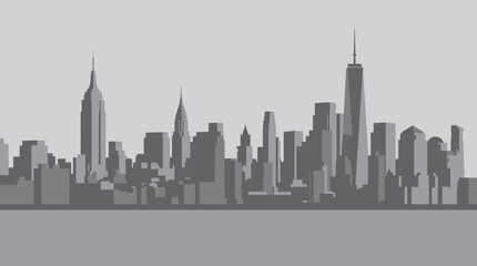 Fototapeta premium New York City skyline illustration.