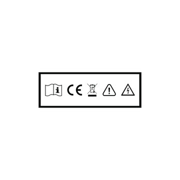 Industrial safety and instruction icons set for electronic product packaging