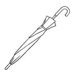 Obraz premium Line Drawing of a Closed Long Umbrella