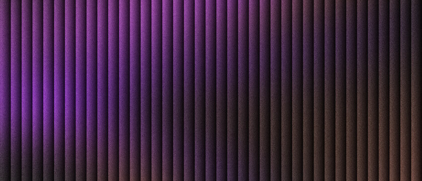 Purple fluted wall panel texture with vertical slats, dark violet ribbed surface background, elegant 3D linear pattern for interior design visualization, modern textured architectural finish.